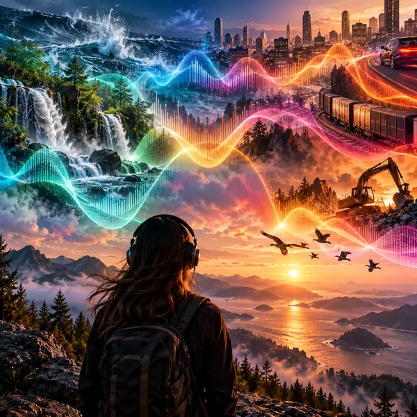 Arte de portada abstracto y colorido para Colección de señales, volumen siete